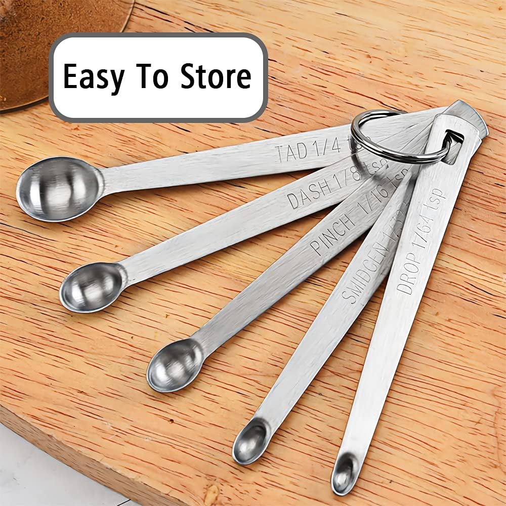 2PCS 1/5 Teaspoon(1/5tsp, 1ml) Single Tiny Measuring Spoon, Small Individual Stainless Steel Measure Spoons Only