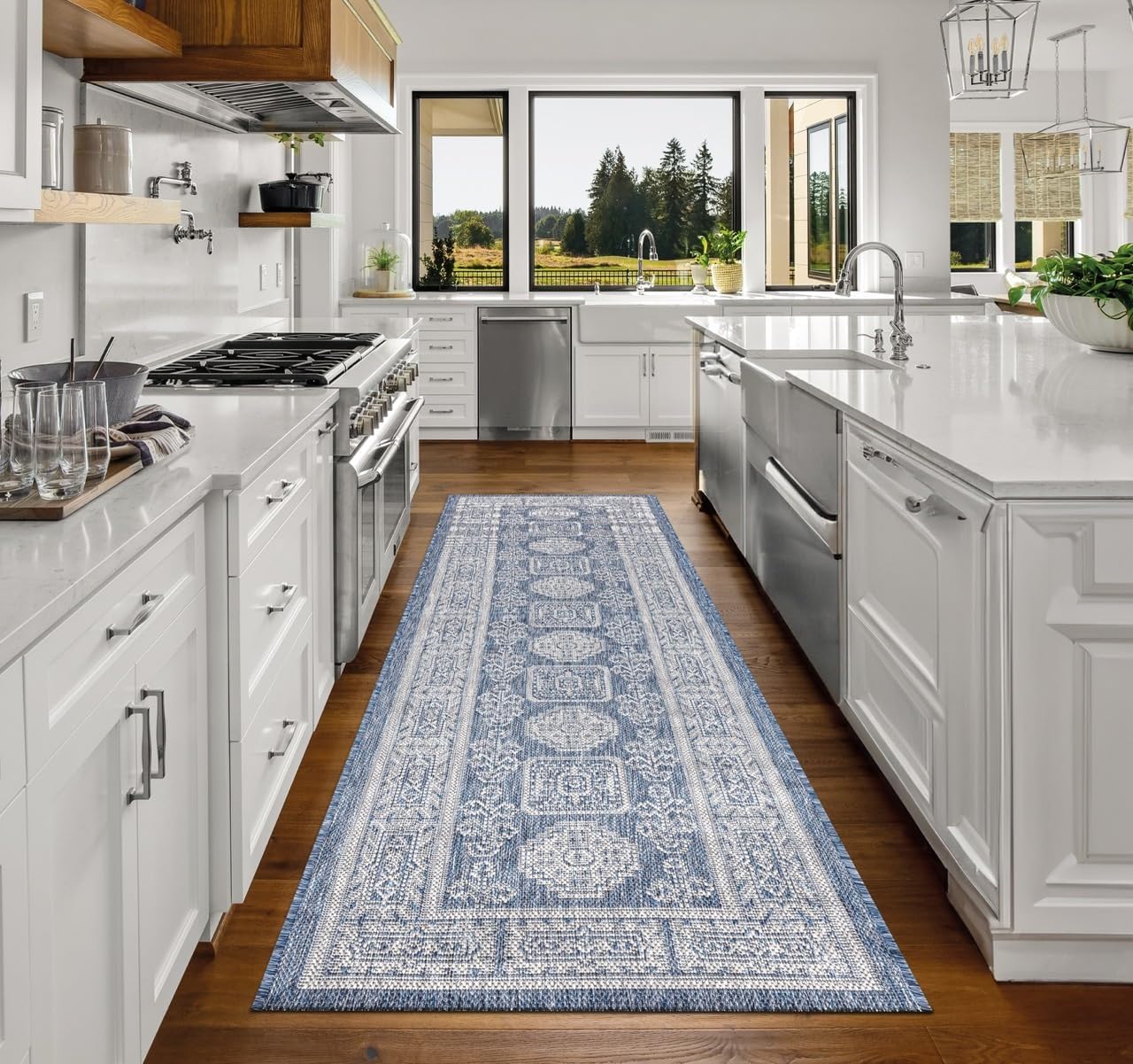 Keen Home Design Terrace Outdoor Runner Rug - 2x10 Washable Indoor/Outdoor Rug for Patio, Kitchen, Balcony, Beach, Garden, Deck and Porch, Size: 2'2"x9'11"