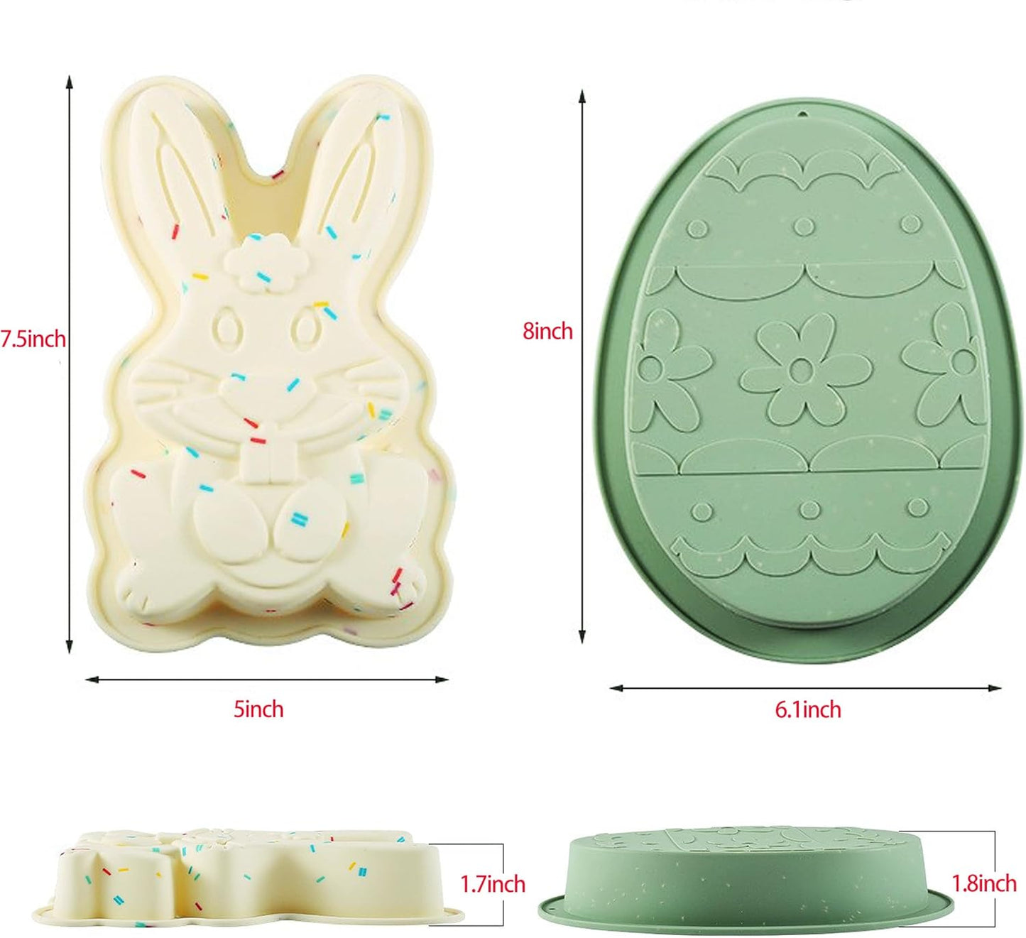 Easter Bunny Cake Pan Ornamental Egg Cake Pan Silicone Mold for Chocolate Candy Soap Candle Making DIY