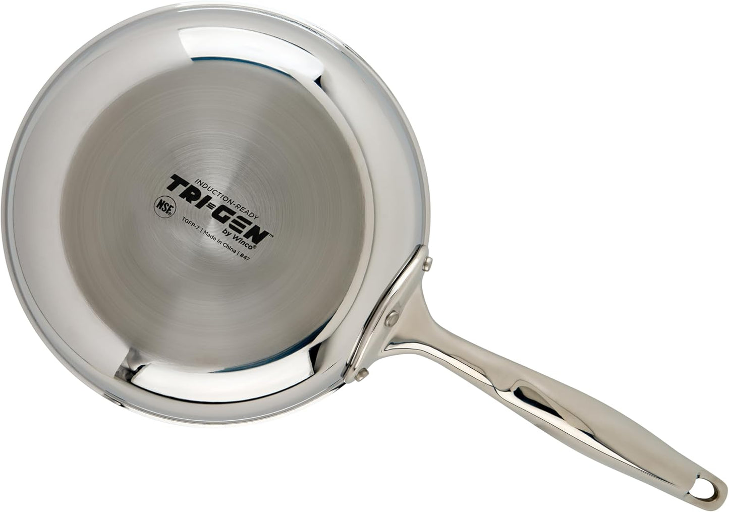 WINCO Tri-Ply Frying Pan, Silver