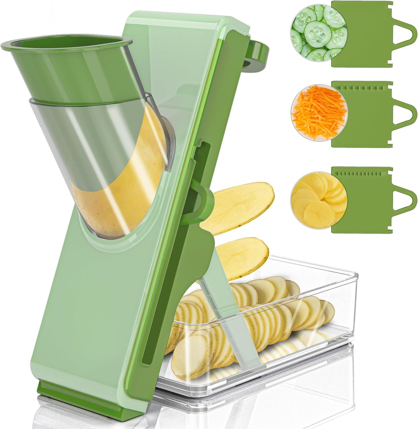 Mandoline Slicer for Kitchen, Mandoline Slicer Safe Multifunctional Dicer Adjustable Commercial Slicer Machine Stainless Steel Chopper