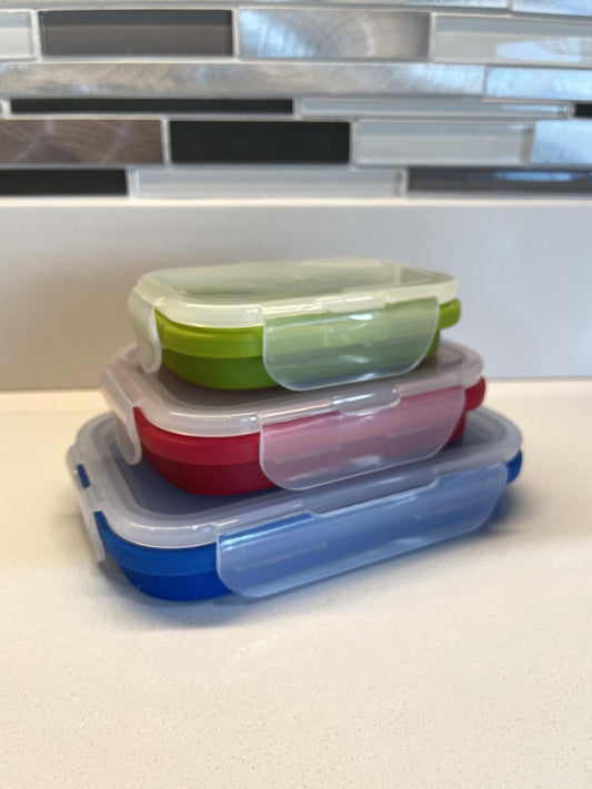 Collapsible Silicone Food Storage Container Combo pack (Multi Color)