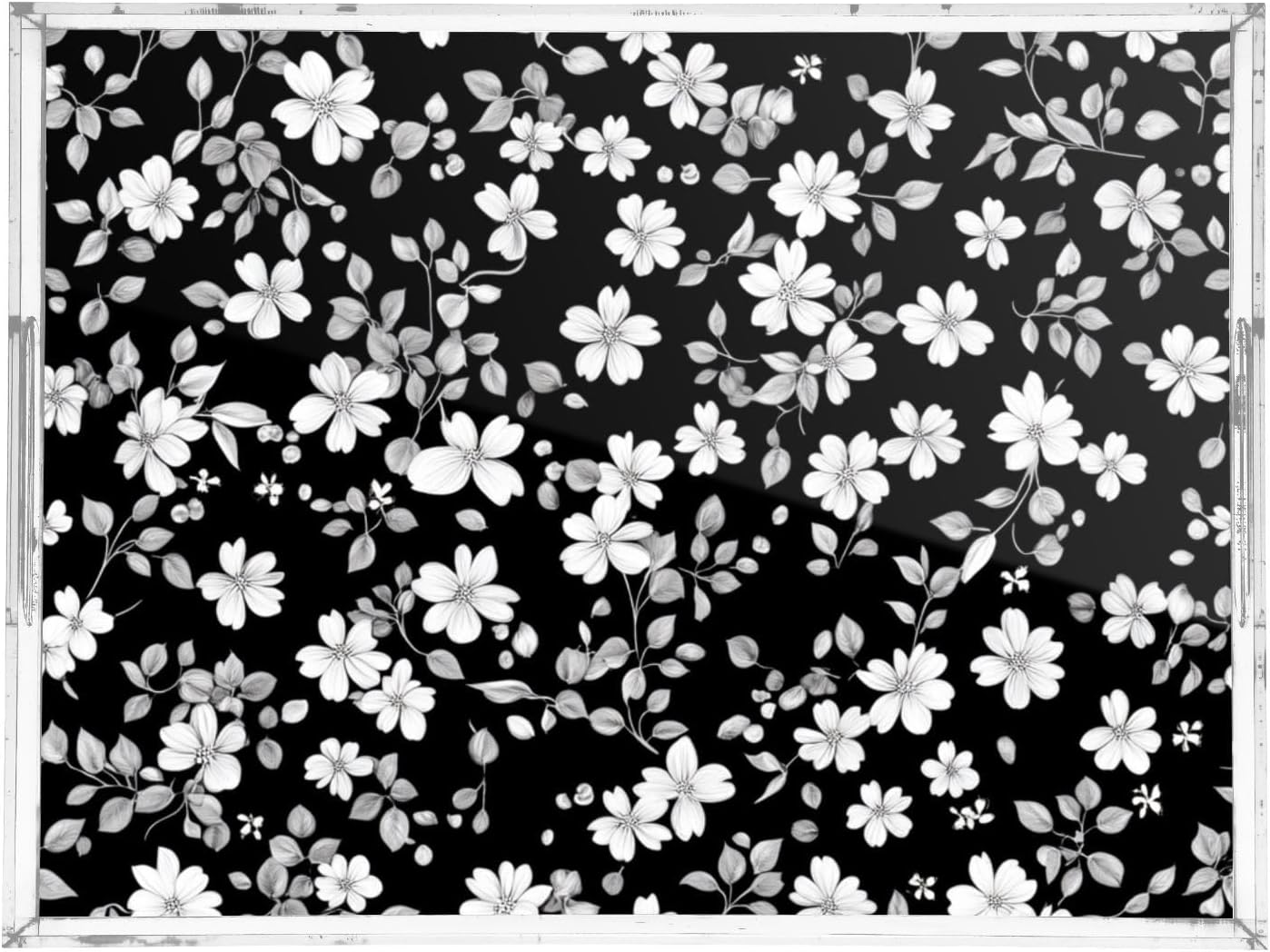 Acrylic Serving Tray with Handles Spill Proof Kitchen Storage Tray Clear Decorative Tray Makeup Drawer Organizer Storage Tray for Bathroom Living Room Ottoman 15.7x11.8Inches