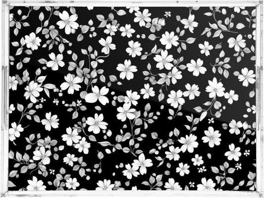 Acrylic Serving Tray with Handles Spill Proof Kitchen Storage Tray Clear Decorative Tray Makeup Drawer Organizer Storage Tray for Bathroom Living Room Ottoman 15.7x11.8Inches