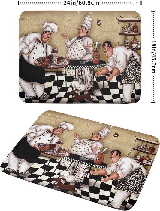 Fat Chef Dish Drying Mat For Kitchen Counter 18x24 Inch Microfiber Absorbent Drying Pad Chef Kitchen Drying Mat Dishes Pad Dish Drainer Rack Mats For Coffee Bar Decor Mats