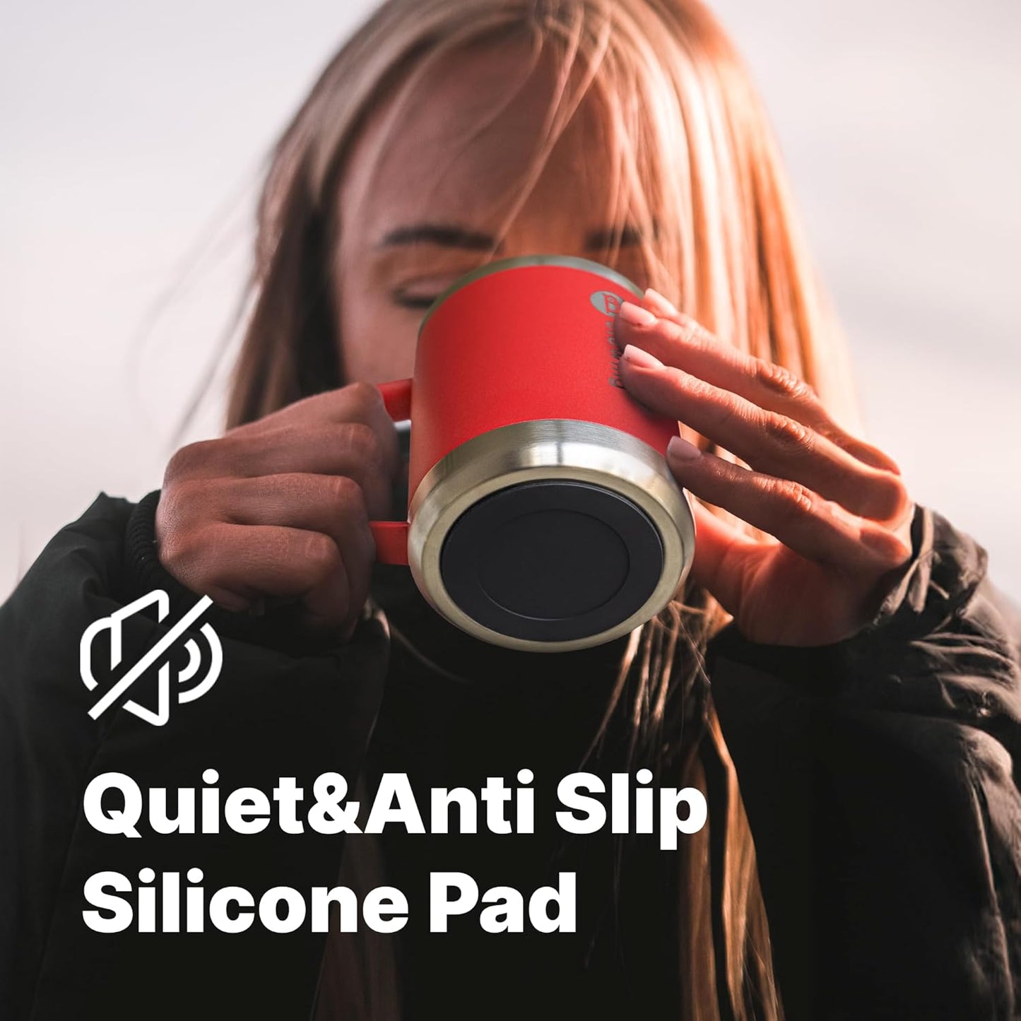 12 oz Travel Mug with Handle, Double Wall Insulated Camping Coffee Mug for Men Stainless Steel Travel Tumbler Cup, Spill Proof (Grass Green)