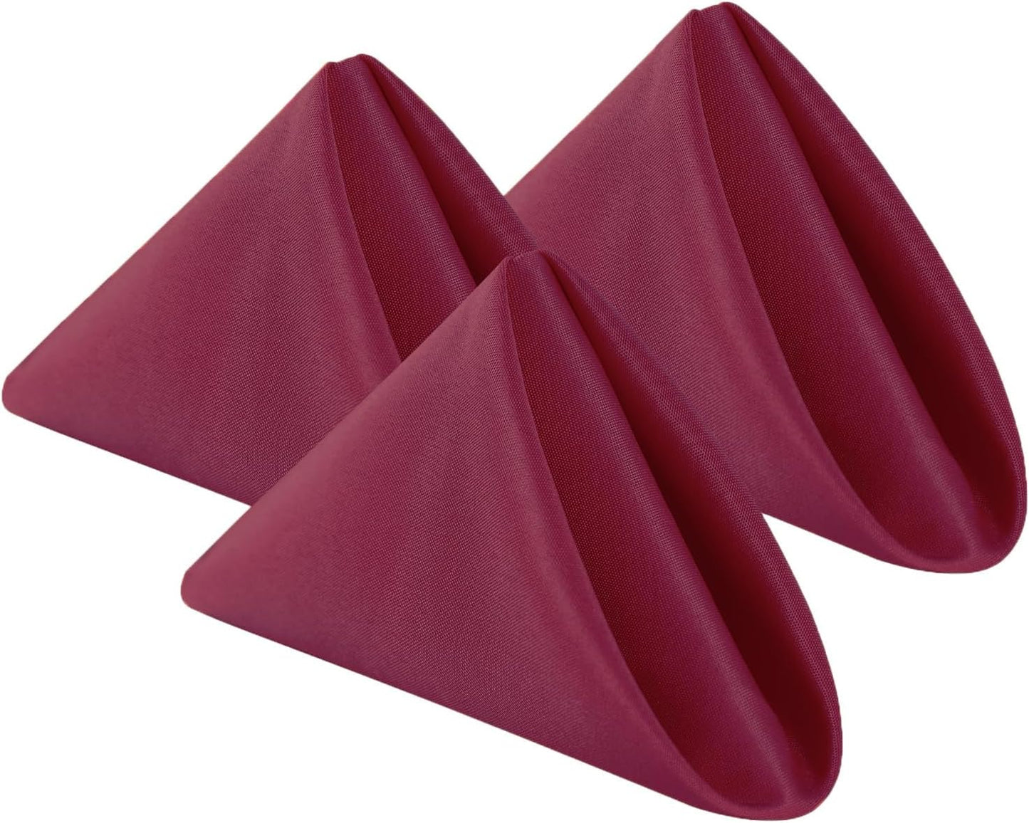 Bailarina Cloth Napkins Set of 120,17x17 inches Dinner Napkins Cloth Washable,Polyester Square Table Cloth Napkin Bulk with Hemmed Edges Ideal for Banquets, Parties and Weddings-Burgundy