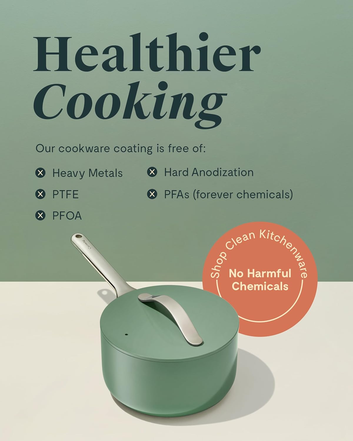 Caraway Nonstick Ceramic Sauce Pans with Lids (3 qt & 1.75 qt) - Non Toxic, PTFE & PFOA Free - Oven Safe & Compatible with All Stovetops (Gas, Electric & Induction) - Black