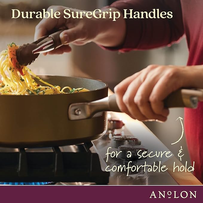 Anolon Advanced Home Hard-Anodized Nonstick Open Stock Cookware (8.5 Qt. Wide Stockpot, Bronze)