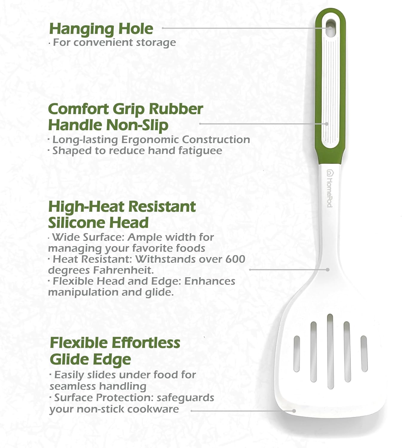 Set of 3 Kitchen Essentials Utensils Set of Silicone Spatulas 15 inches Large Heat Resistant 600F Cooking Baking Non-Slip Handles Won't scratch Cookware, Turner Rubber Spatula Ladle Espatula (White)