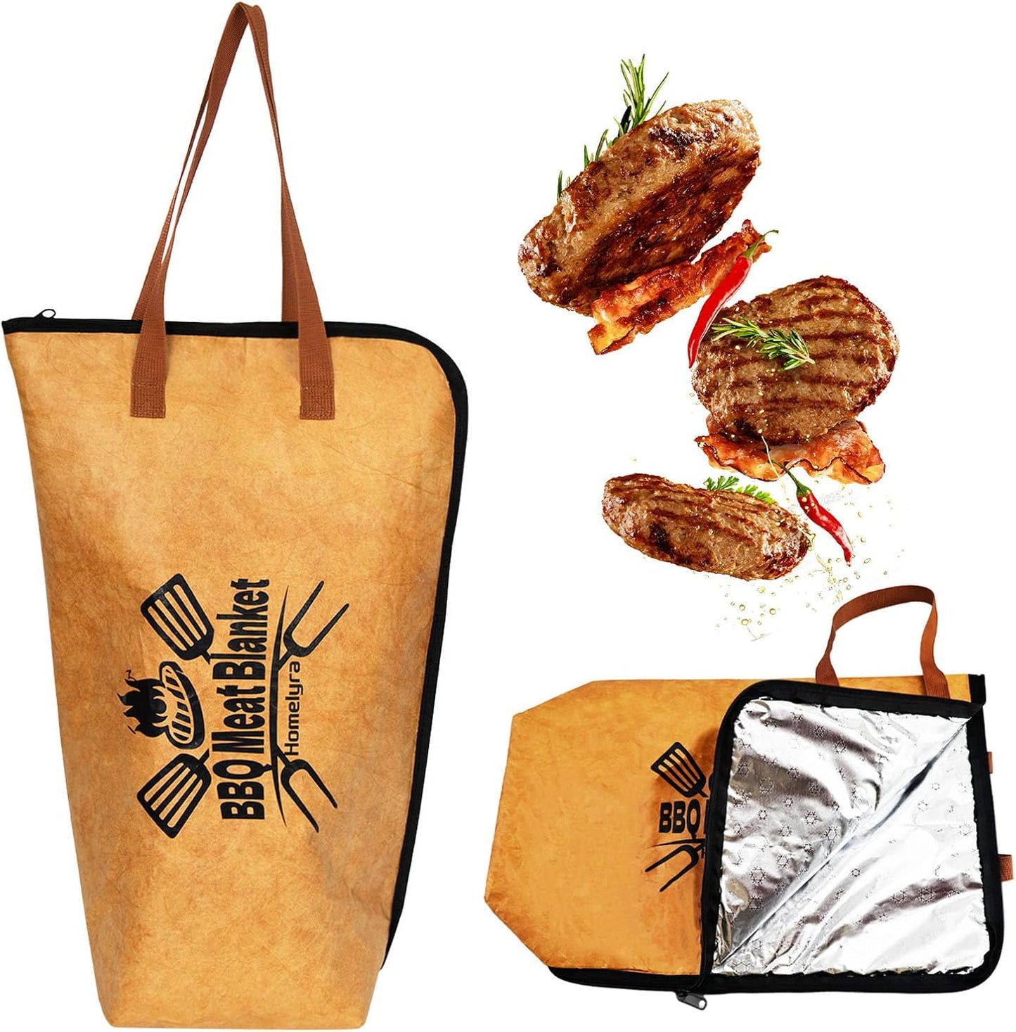 BBQ Blanket for Resting Meat,BBQ Meat Blanket for Turkey/Steak/Brisket/Pork Shoulder,21in Wide Mouth Design Reusable Insulated Grilling Accessories for Traeger Weber Or Pellet Grill Enthusiasts