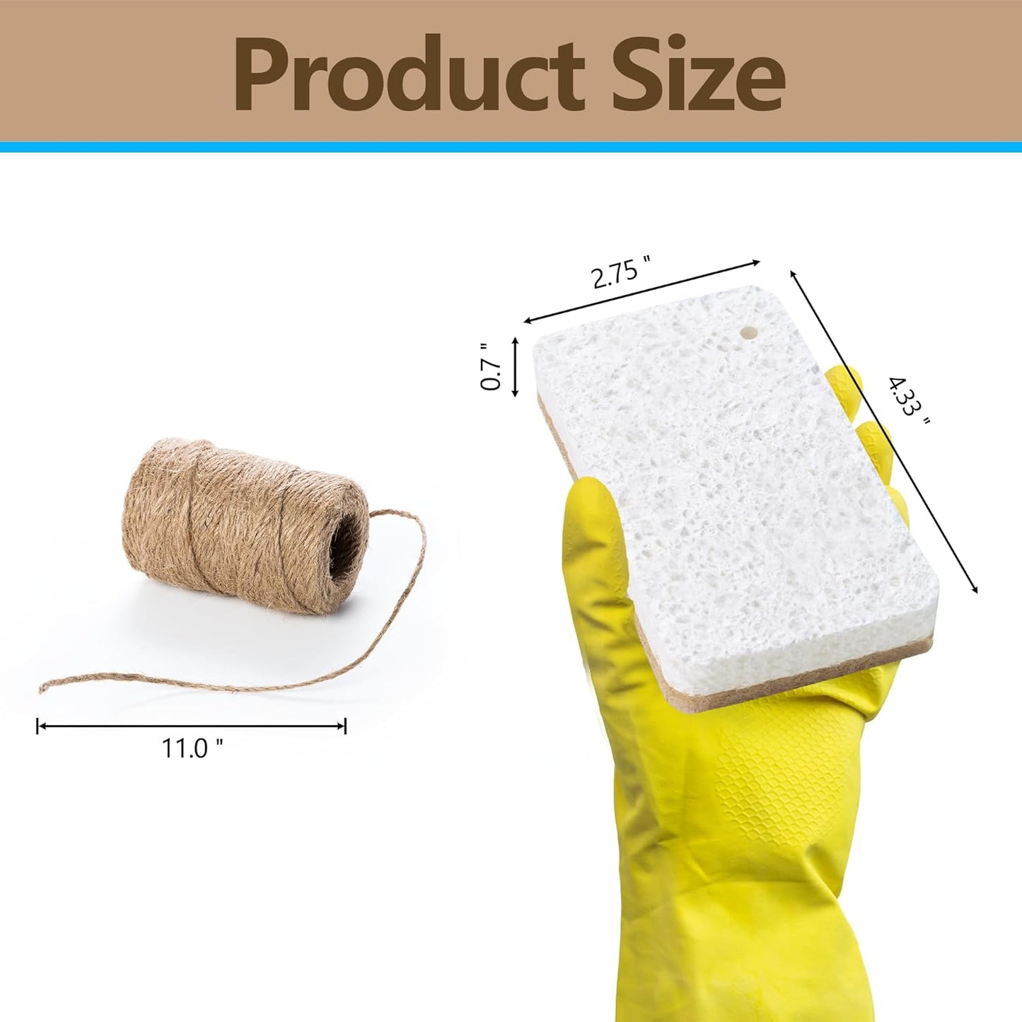 Kitchen Biodegradable Compostable Cellulose Sponges - Pack of 15 Eco Friendly Sponge