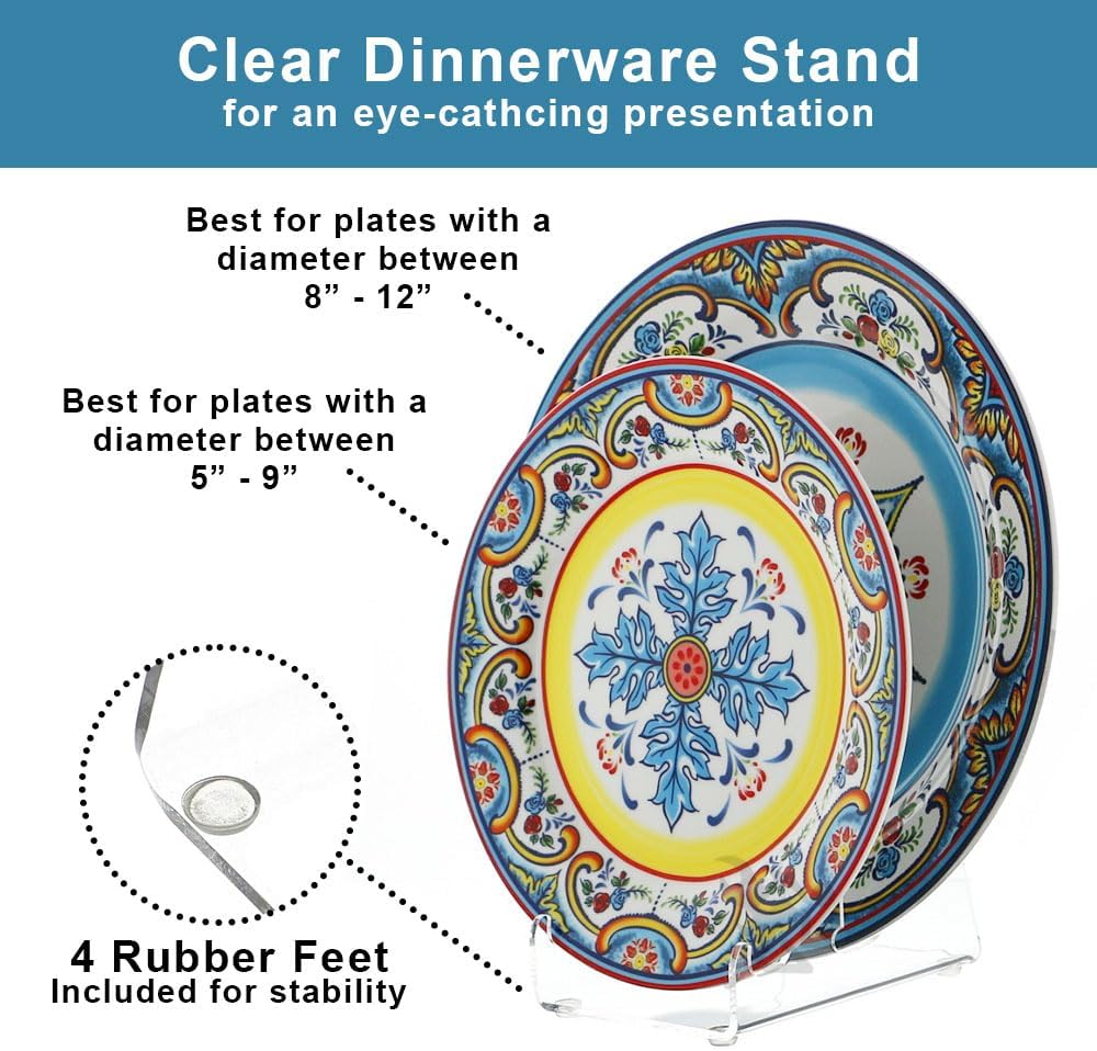 OnFireGuy 2-Tier Plate Dinnerware Display Stand for Kitchenware Plates Platters China Display Rack Place Setting Holder