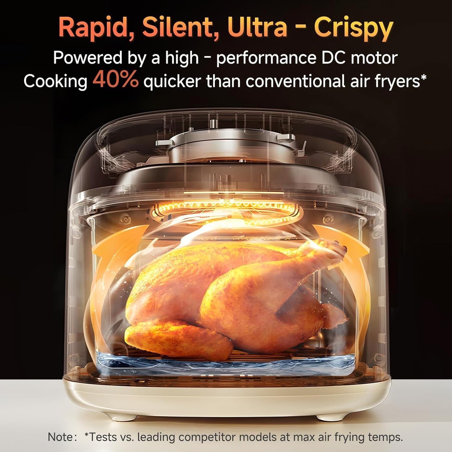 SIMPLUS Air Fryer 7 QT with Easy-View Window, Large Capacity Airfryer for Family, 400°F Rapid Air Crispy Technology, Touch Controls with 10 Presets, Nonstick & Dishwasher Safe Basket - Cream White