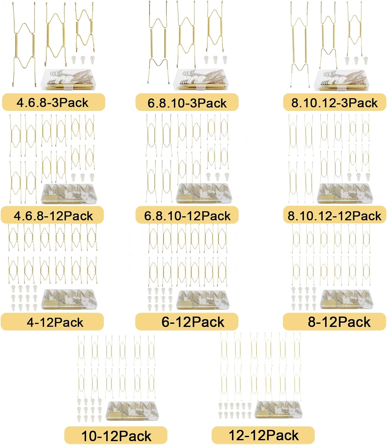 4 Inch Plate Hangers for The Wall Plate Hangers 12Pack Plate Wall Hangers for Display Invisible Decorative Plate Hooks for Hanging Stainless Steel