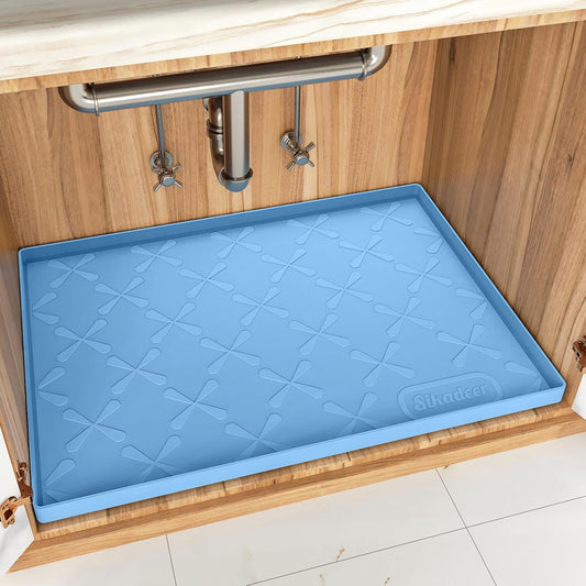 SIKADEER 25" x 22" Under Sink Mat Waterproof, Silicone Mat Kitchen Drawer Shelf and Cabinet Liner, Sink Protector for Kitchen Organizers and Storage, Boot Tray Pet Food Mats