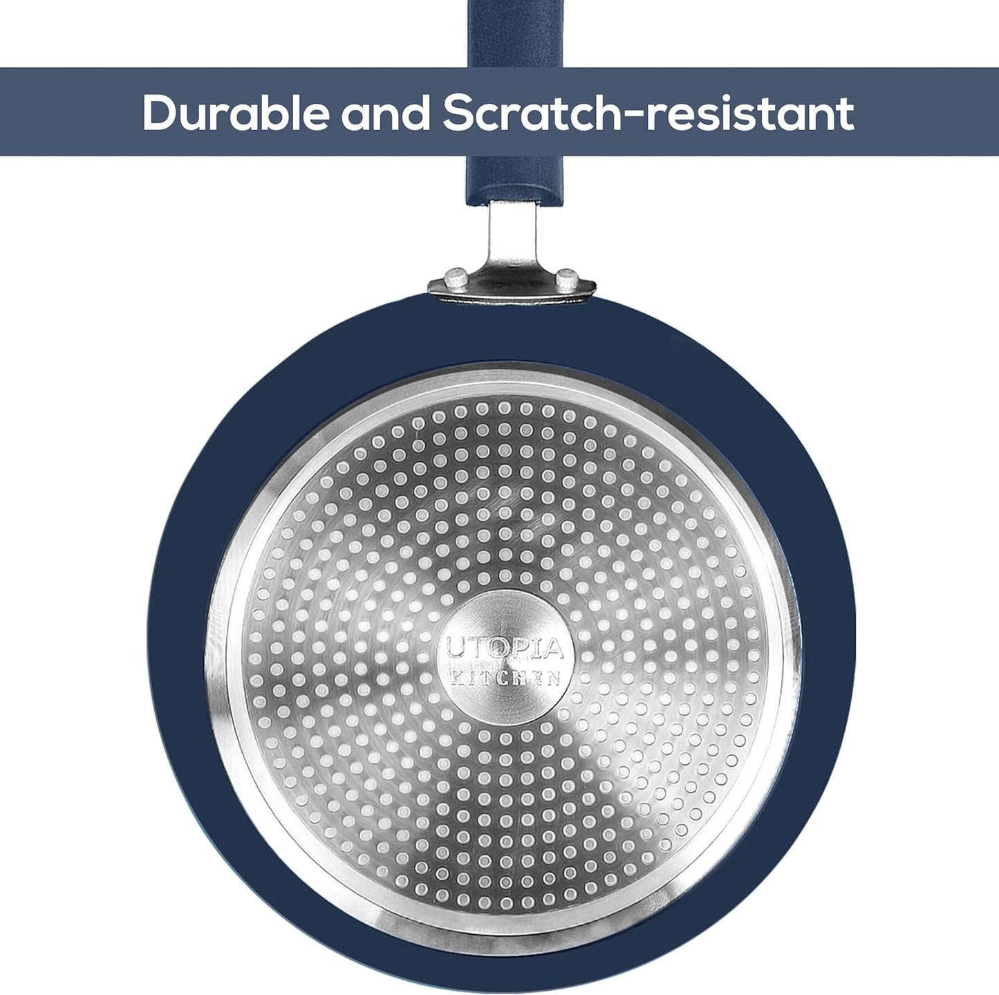 Utopia Kitchen Nonstick Cookware 3 Piece Set, Non-Stick Frying Pans with Induction Bottom, 8, 9.5 & 11 Inches Frying Pans with Bakelite Handles, PFOA Free, Midnight Blue & Black