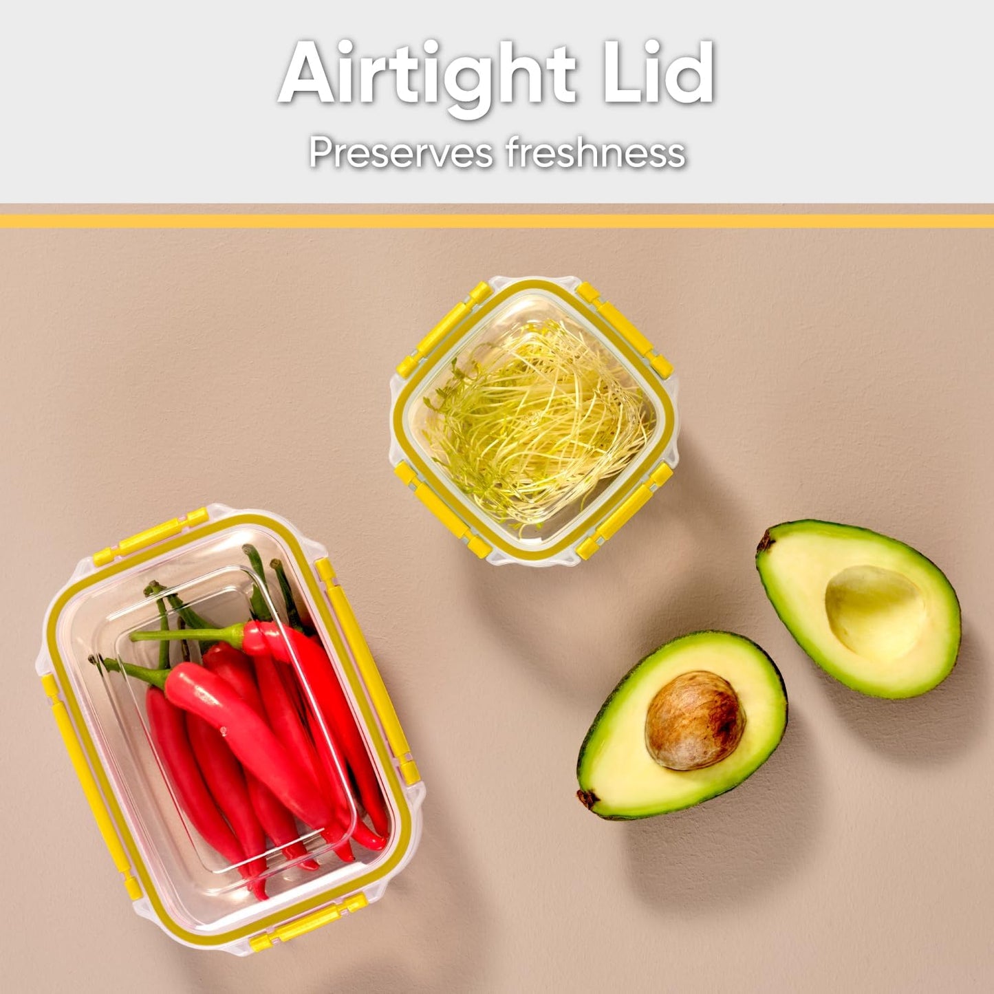 Superio Brand Food Storage Container, 27 oz, Yellow