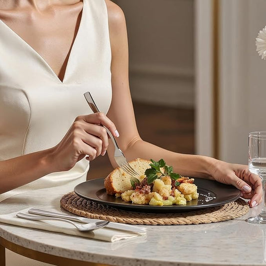 HIKAA 40-Piece Silverware Set for 8, Heavy Duty Stainless Steel Flatware Cutlery Set For Home Kitchen Restaurant Hotel, Kitchen Utensils Set, Mirror Polished, Dishwasher Safe