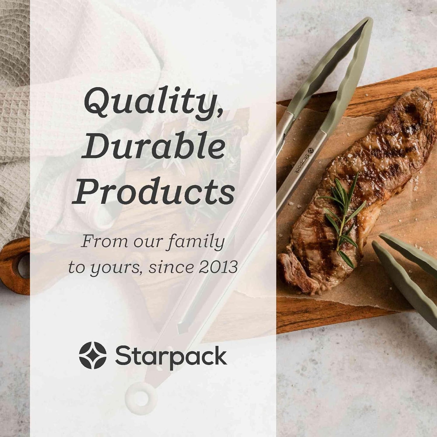 Starpack 'Get a Grip' Silicone Kitchen Tongs for Cooking 12 Inch - BBQ Silicone Tongs for Grill Heat Resistant to 600°F - Stainless Steel Utensils with Non Stick Rubber Tips for Serving Food