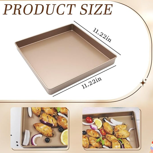 Nonstick Square Baking Pan, 11x11 Baking Pan, Cookies Bakeware For Oven Baking Gold - Send Goods From Local Warehouse