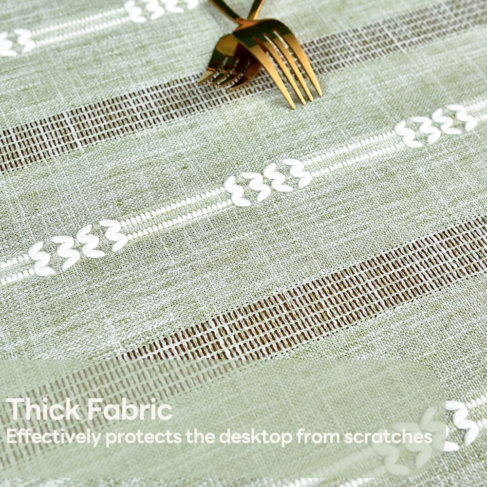 Heavy Duty Cotton Table Cloth for Rectangle Table Sage Green Tablecloth Rectangular Farmhouse Vintage Washable Rustic Table Cover (Sage Green,52''x120'')