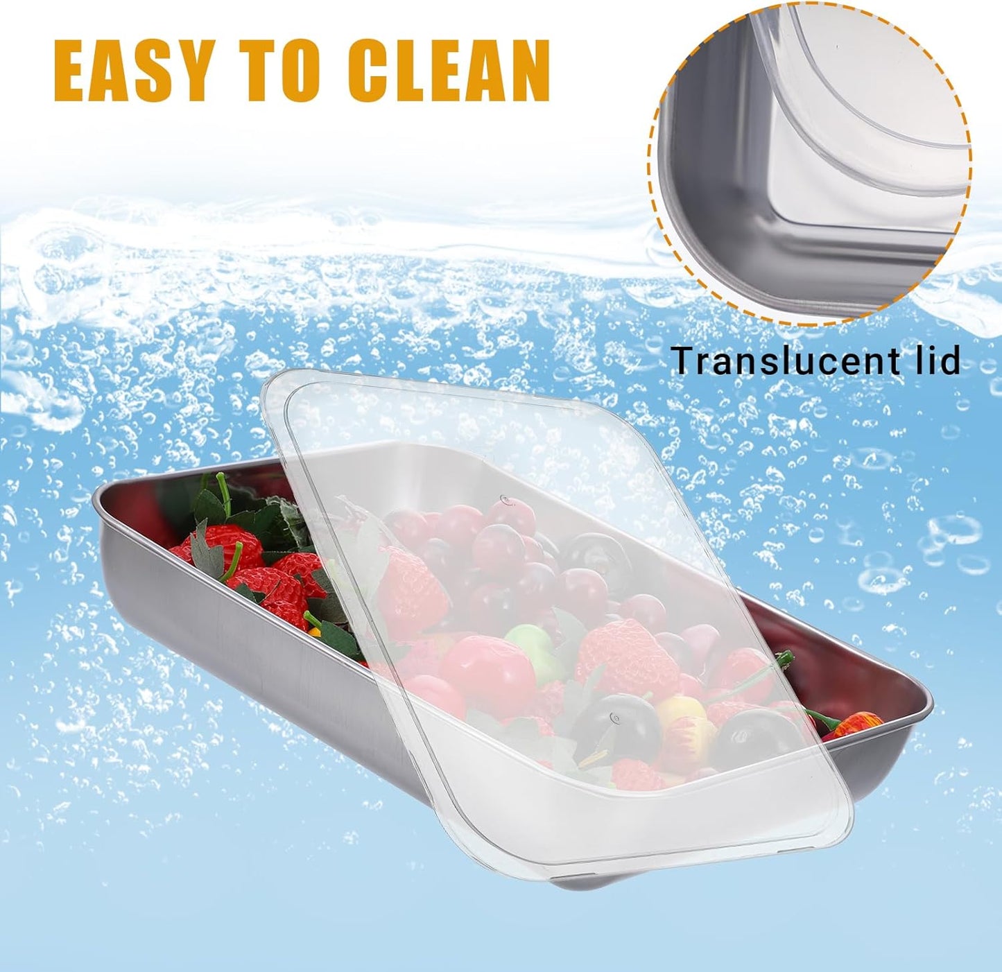 4 Pcs Stainless Steel Food Storage Containers with Lids, Stackable Meal Prep Food Containers Reusable Hotel Pans for Restaurant Kitchen Freezer Buffet