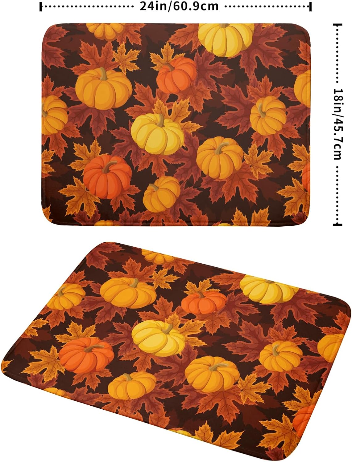 Fall Drying Mats for Kitchen Counter 18×24 Inch Autumn Pumpkin Leaves Large Microfiber Drying Mat Kitchen Accessories Dish Rack Mat Drainer Pad Washable Absorbent
