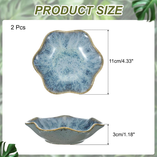 uxcell 2Pcs Ceramics Jewelry Plate, Lotus Leaf Shape Key Holder Bowl for Entryway Table Decor Small Ring Tray Dish Gift for Women Girlfriend, Cold Ash