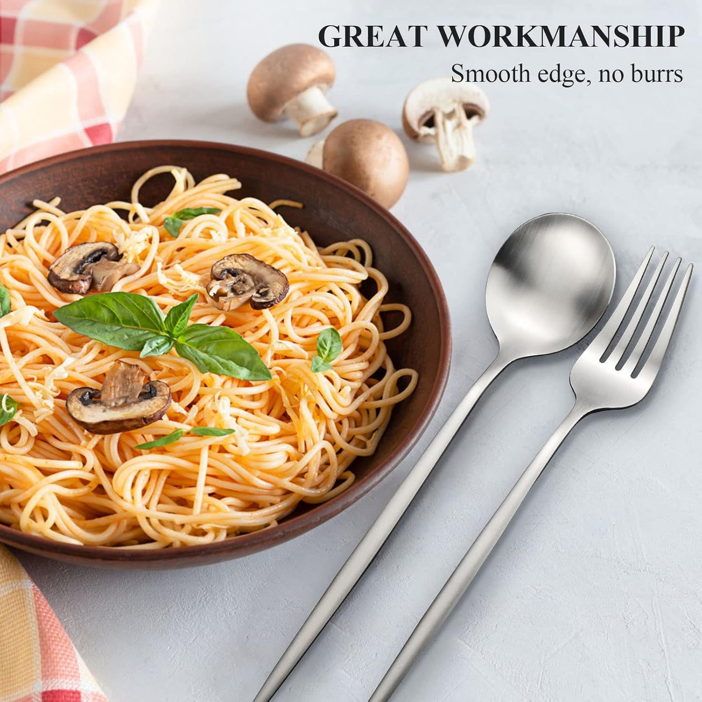 Silverware Set for 6, 30 Piece Flatware Set, Cutlery Tableware set Include Spoons And Forks Set, Stainless Steel Utensil Set, Matte polished Finish, Dishwasher Safe