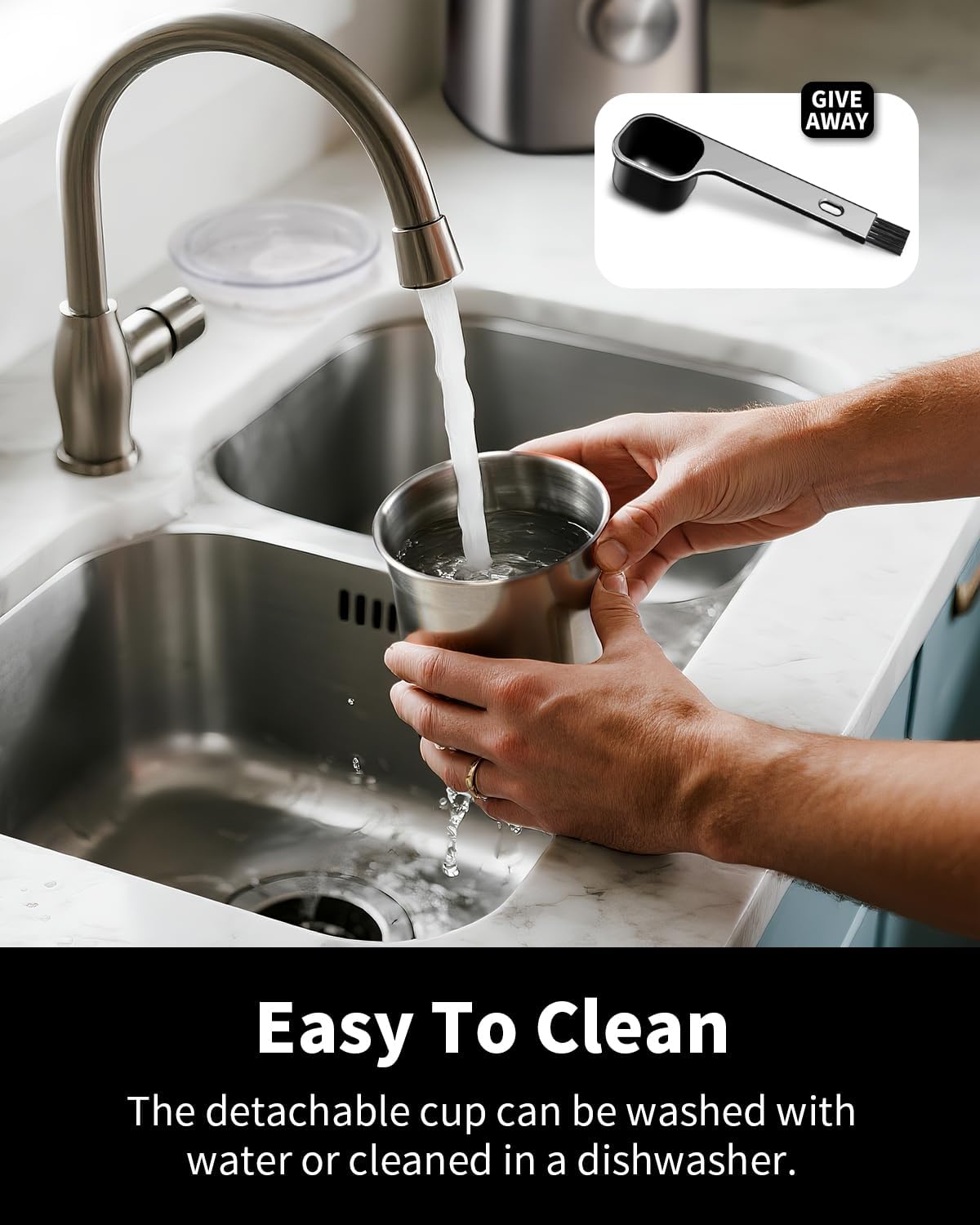 SHARDOR Electric Blade Coffee Grinder, Timed Grind Control Rotary Knob, All-stainless steel shell,Adjustable,for Coffee Beans, Spices & Herbs, with 1 Removable Stainless Steel Bowl,Sliver