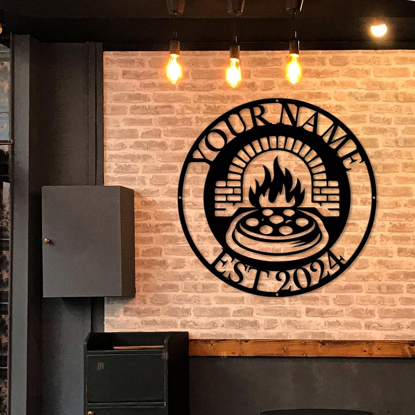 magilab Personalized Pizza Metal Sign, Custom Kitchen Wall Decor for Home & Outdoor, Food Lover Gift(Style E)