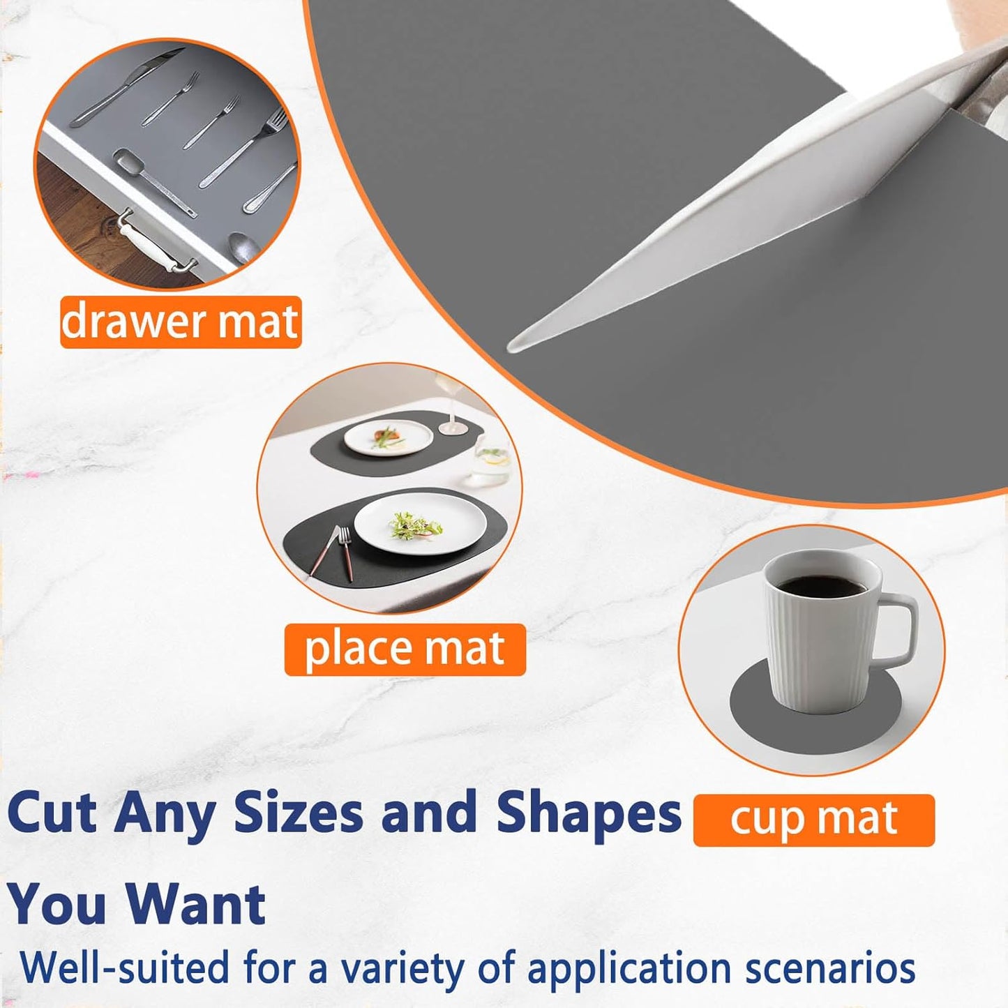 Extra Large Silicone Mats for Kitchen Counter, 78.7''x15.7'' Heat Resistant Kitchen Island Protector Mat, Large Countertop Protector, Multipurpose Cuttable Silicone Mat, Black