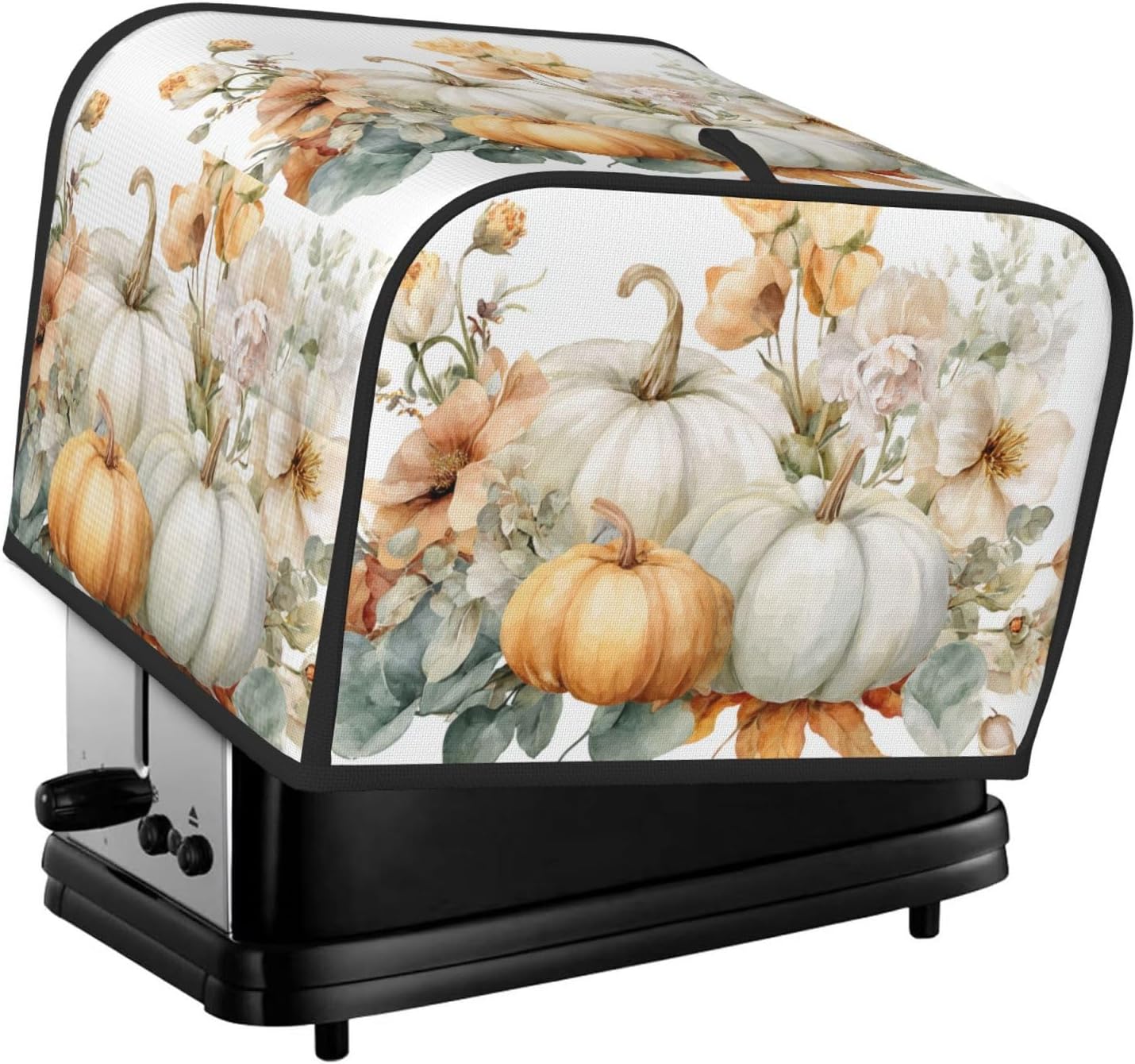 Toaster Cover 4 Slice Pumpkin Thanksgiving Botanical Watercolor Kitchen Small Appliance Covers with Pockets Dust and Fingerprint Protection
