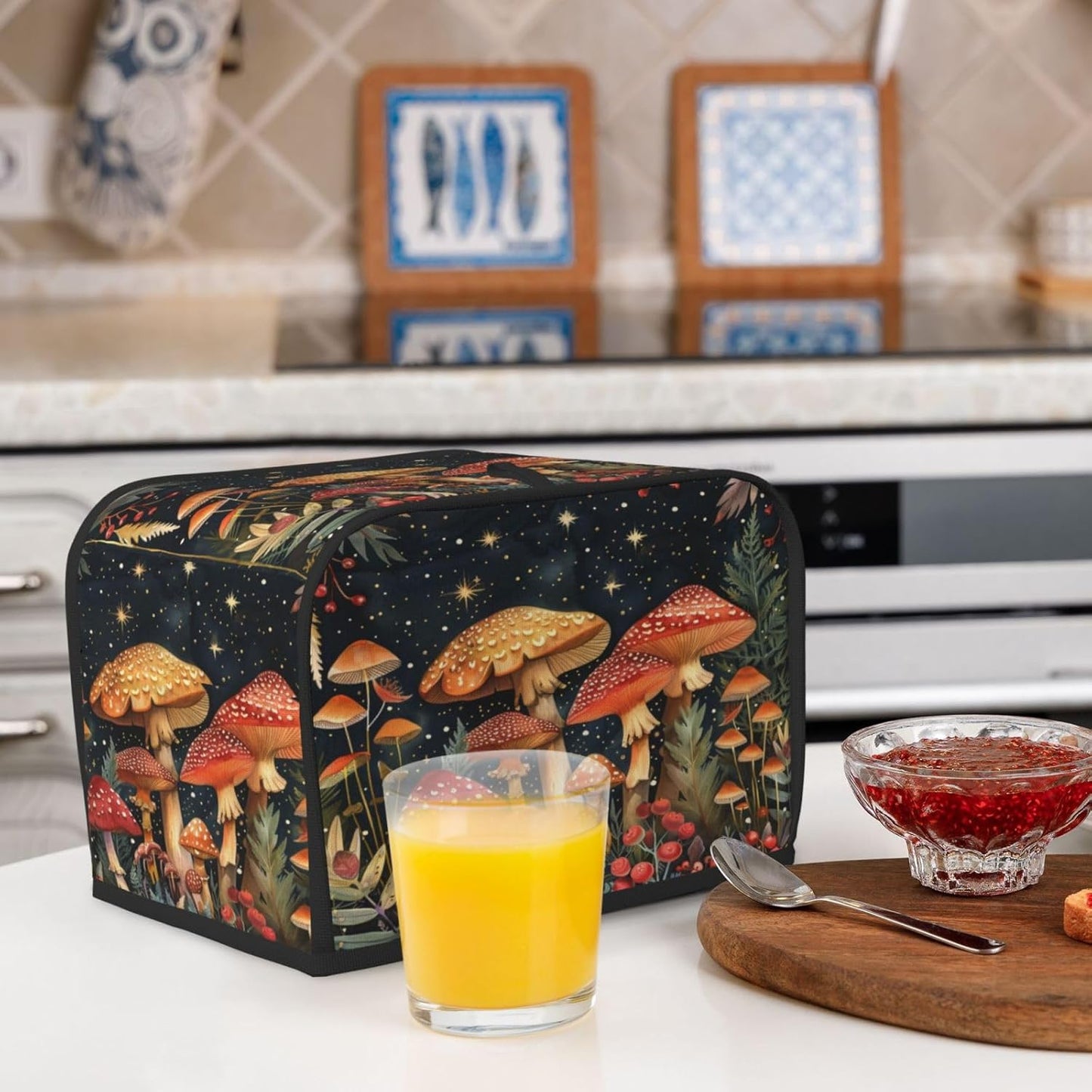 Toaster Cover 2 Slice Mushroom Forest Vintage Kitchen Small Appliance Covers with Pockets Dust and Fingerprint Protection