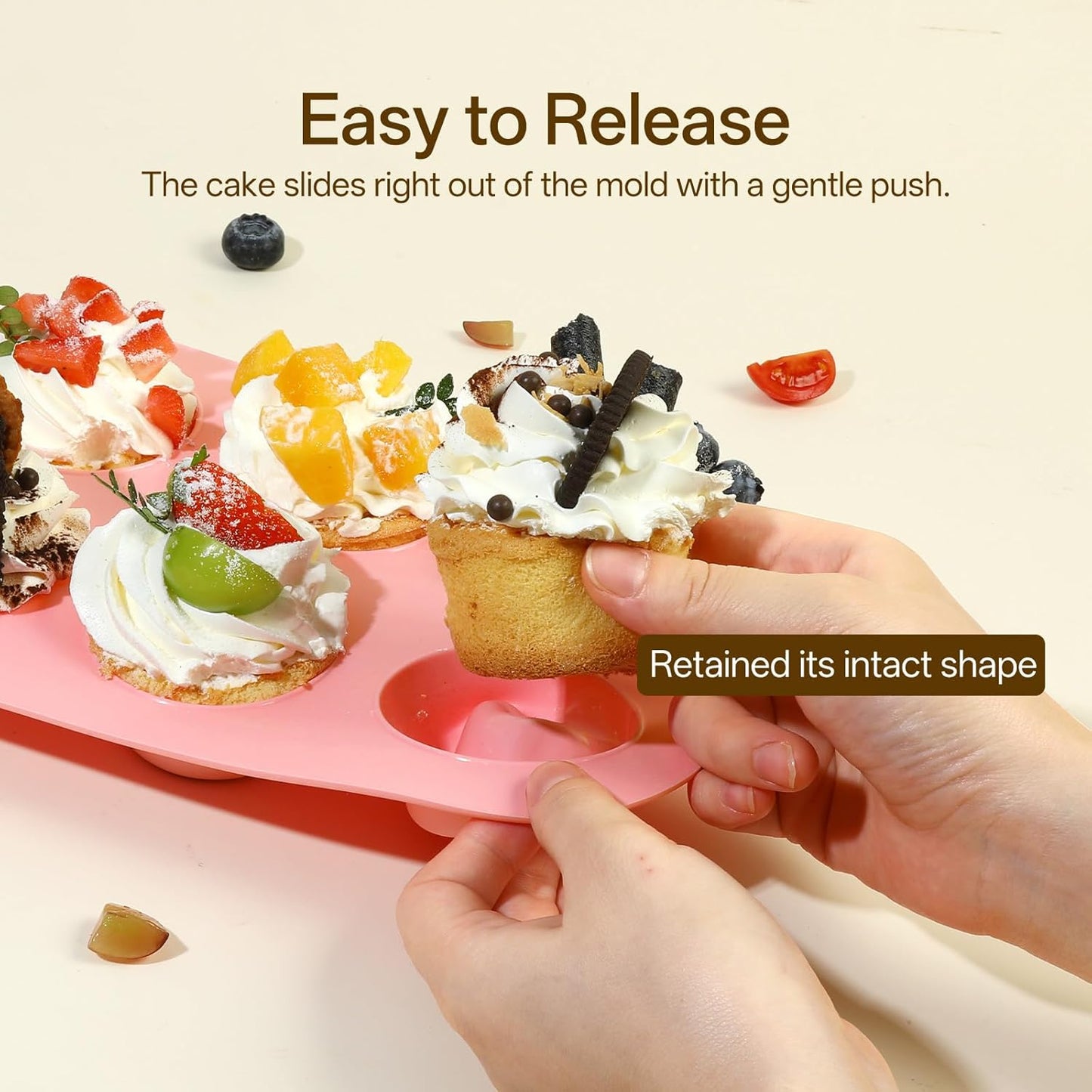 2 Pack Silicone Muffin Pan for Baking, Regular Size Nonstick Cupcake Pan, 6-Cup Silicone Muffin Tin BPA Free Dishwasher Safe, Great for Muffin Cupcake Brownie Egg Tart