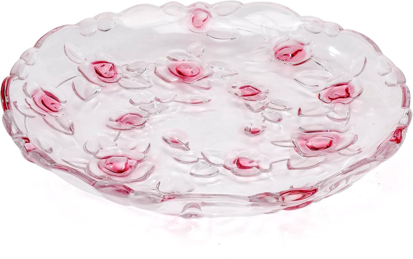 MAGCOLOR Pink Rose -shaped Large Decorative Bowl-13 inch Diameter, Modern Handicraft Pink Bowls for Home Decor, Decorative Fruit Bowl for Kitchen Counter, Stylish Key Bowl for Entry Table,