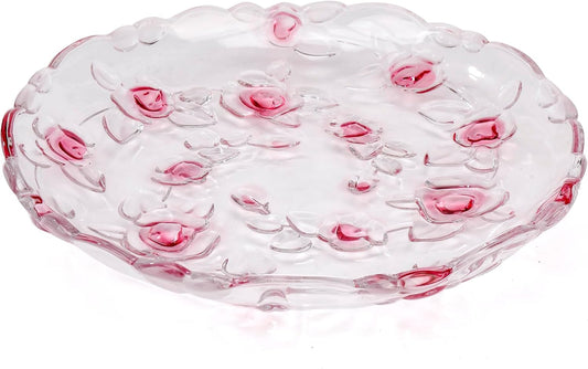 MAGCOLOR Pink Rose -shaped Large Decorative Bowl-13 inch Diameter, Modern Handicraft Pink Bowls for Home Decor, Decorative Fruit Bowl for Kitchen Counter, Stylish Key Bowl for Entry Table,