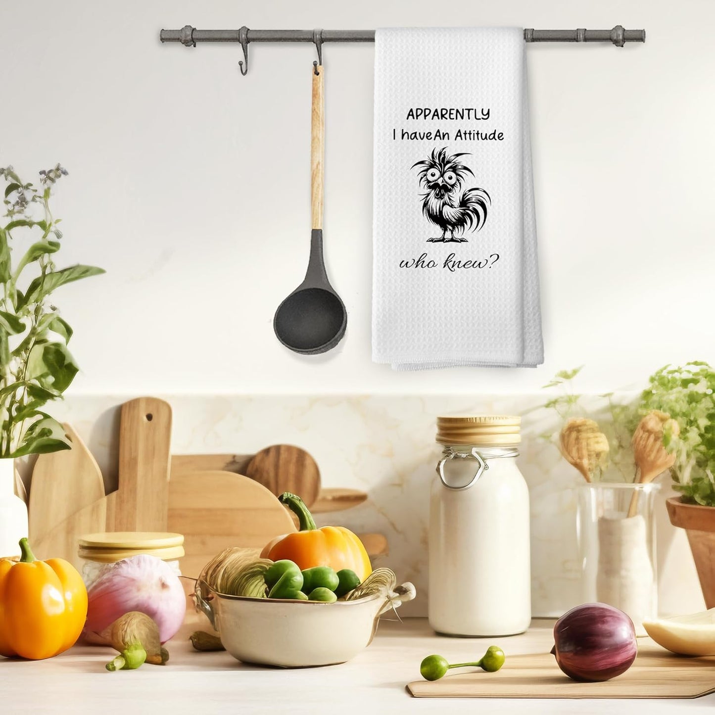 Funny Chicken Kitchen Towels, Funny Chicken Gifts Hand Towels for Kitchen, Chicken Lover Gifts Decorative Tea Towels Dish Towels, Chicken Gifts for Women, Chicken Kitchen Decor, 16x24 Inch