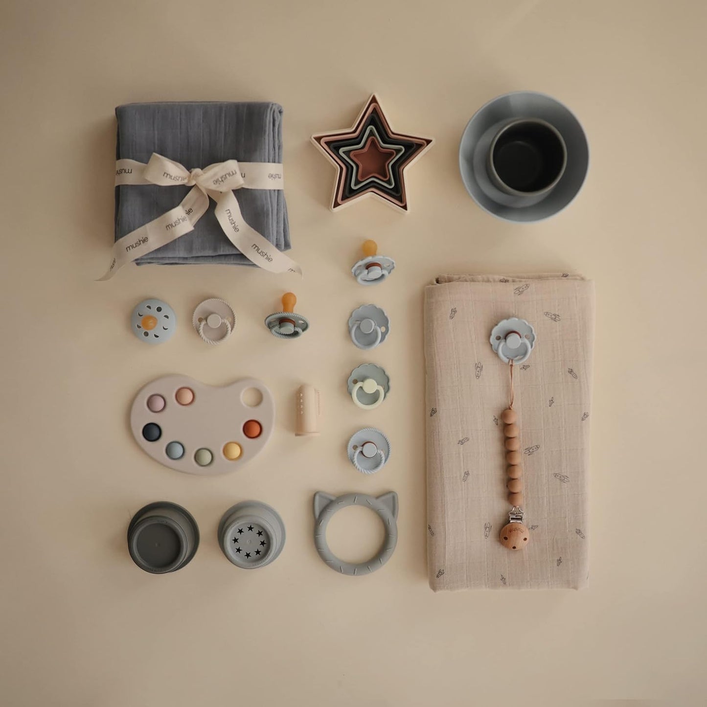 mushie Dinnerware Cups For Kids | Made in Denmark, Set of 2 (Smoke)