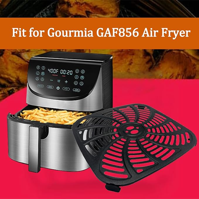 8QT Square Air Fryer Tray for Gourmia GAF856 Air Fryers, Premium Nonstick Air Fryer Grill Pan Rack Grill Crisper Plate Tray Insert Grate Grid Shelf for 8QT Gourmia Air Fryers, Dishwasher Safe