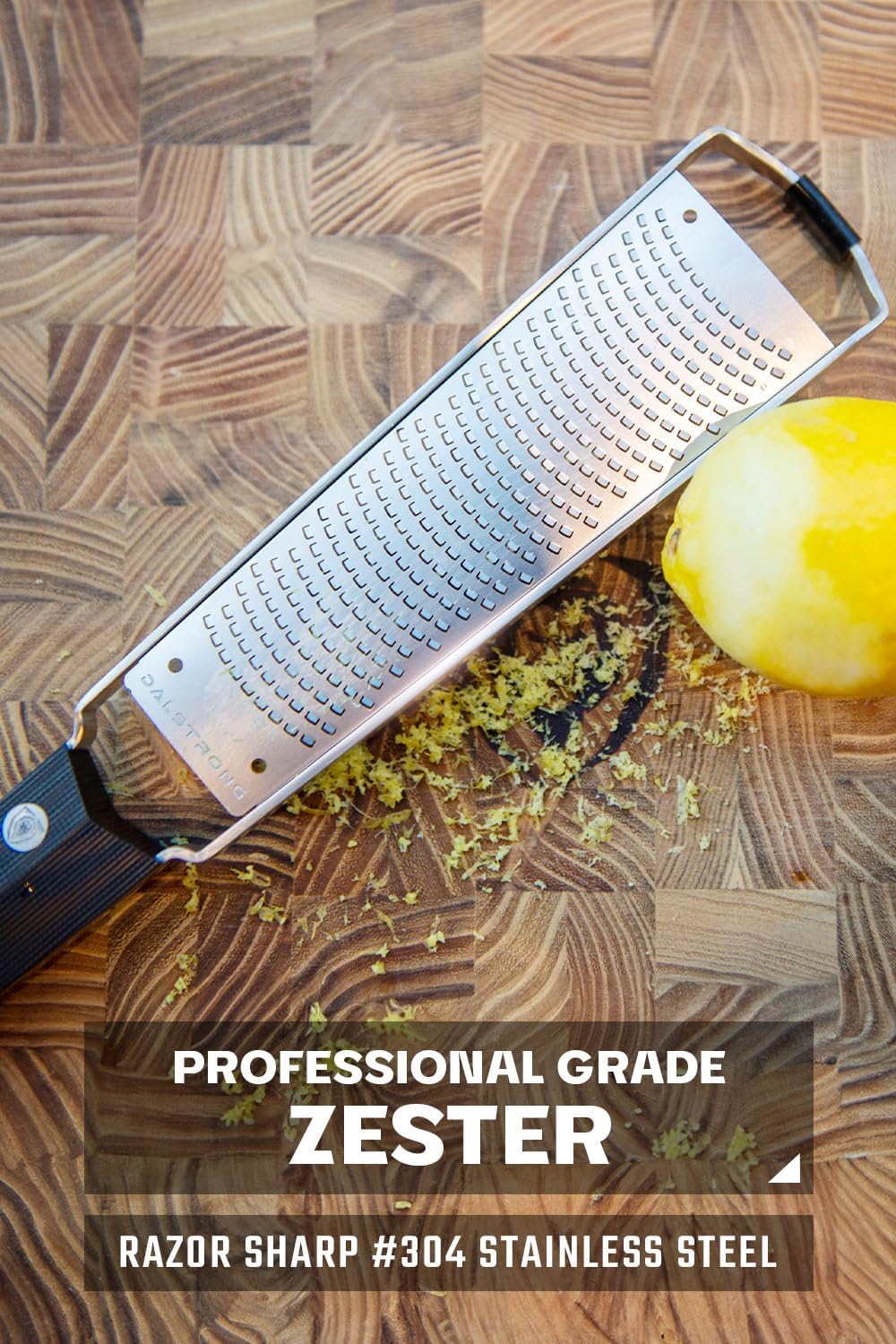 Dalstrong Professional Narrow Grater - Zester - #304 Stainless Steel Blade - G10 Handle Kitchen Shredder - w/Blade Cover - Citrus, Hard Spices, Chocolate, Garlic, Ginger - NSF Certified