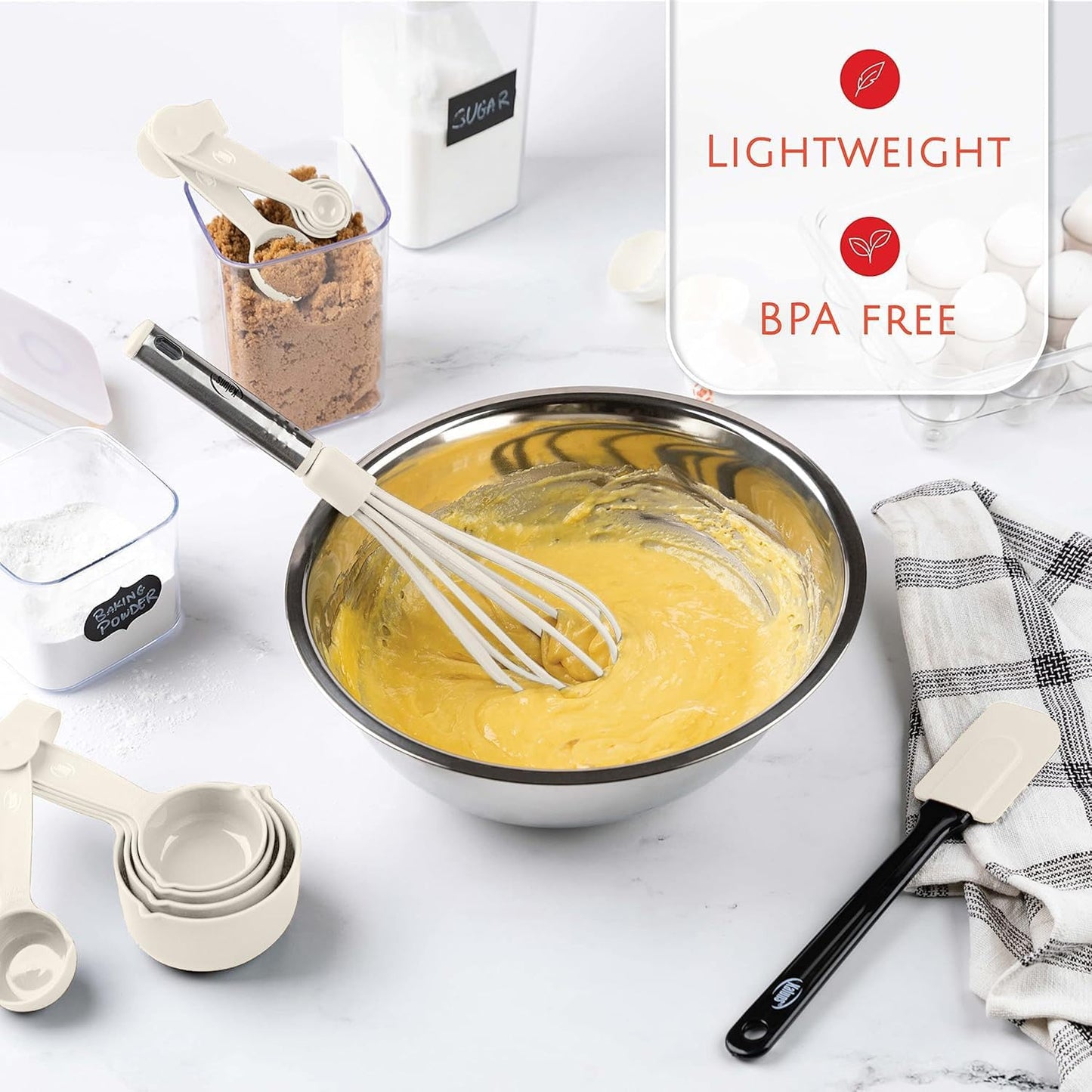 Kitchen Utensils Set 35 PCS Cooking Utensils Set, Nonstick and Heat Resistant Nylon Stainless Steel Silicone Spatula Set - Kitchen Gadgets Home Essentials Kitchen Accessories, Apartment Must Haves