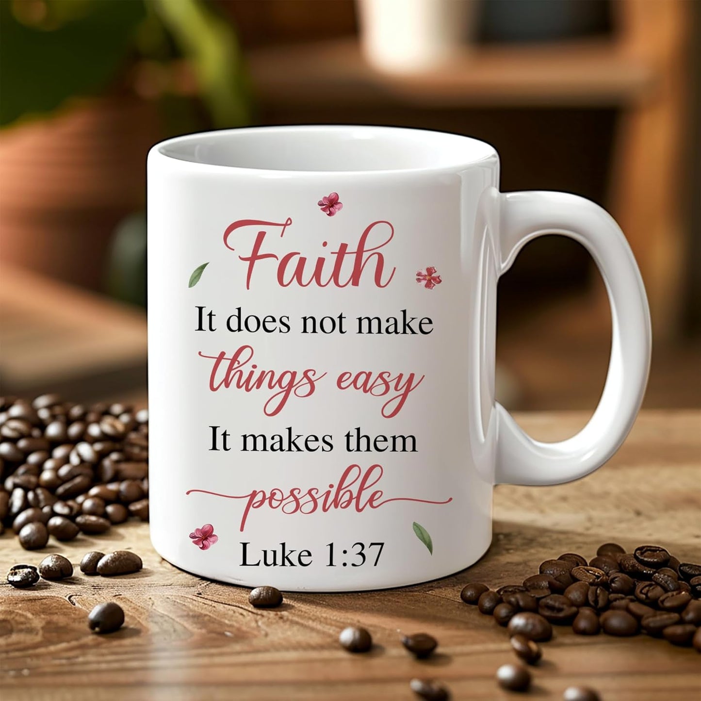 Hyturtle Personalized Floral Christian Mug - Christian Gifts For Women - Inspiration Religious Gifts - Bible Verse Scripture Present On Mothers Day - Custom Name Coffee Cup Ceramic Mug 11 oz 15 oz