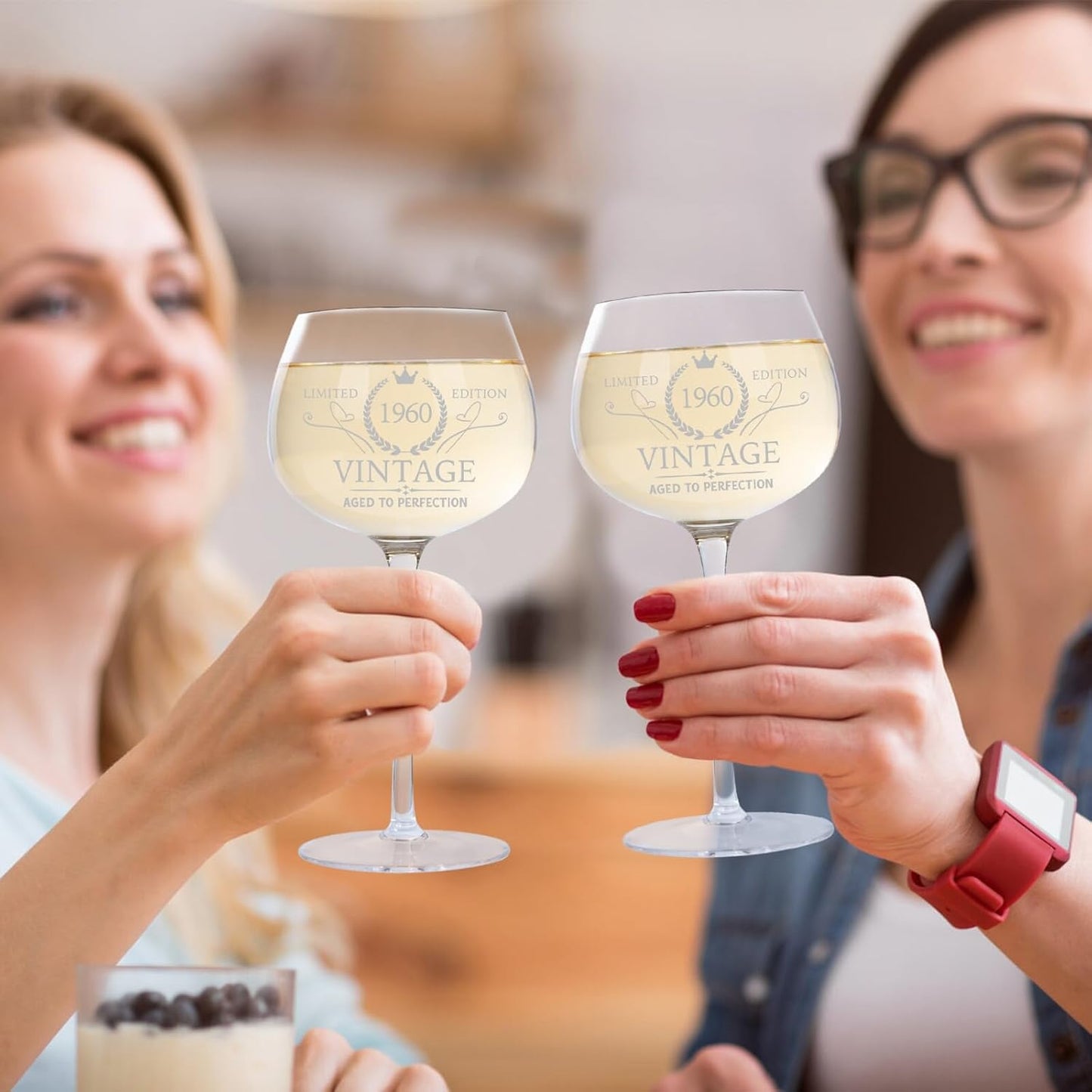 65th Birthday Gifts for Women, Best Gifts for 65 Year Old Woman, Vintage 1960 Engraved 65th Wine Glass, Unique 65 Year Old Birthday Decorations for Women, Turning 65 Presents