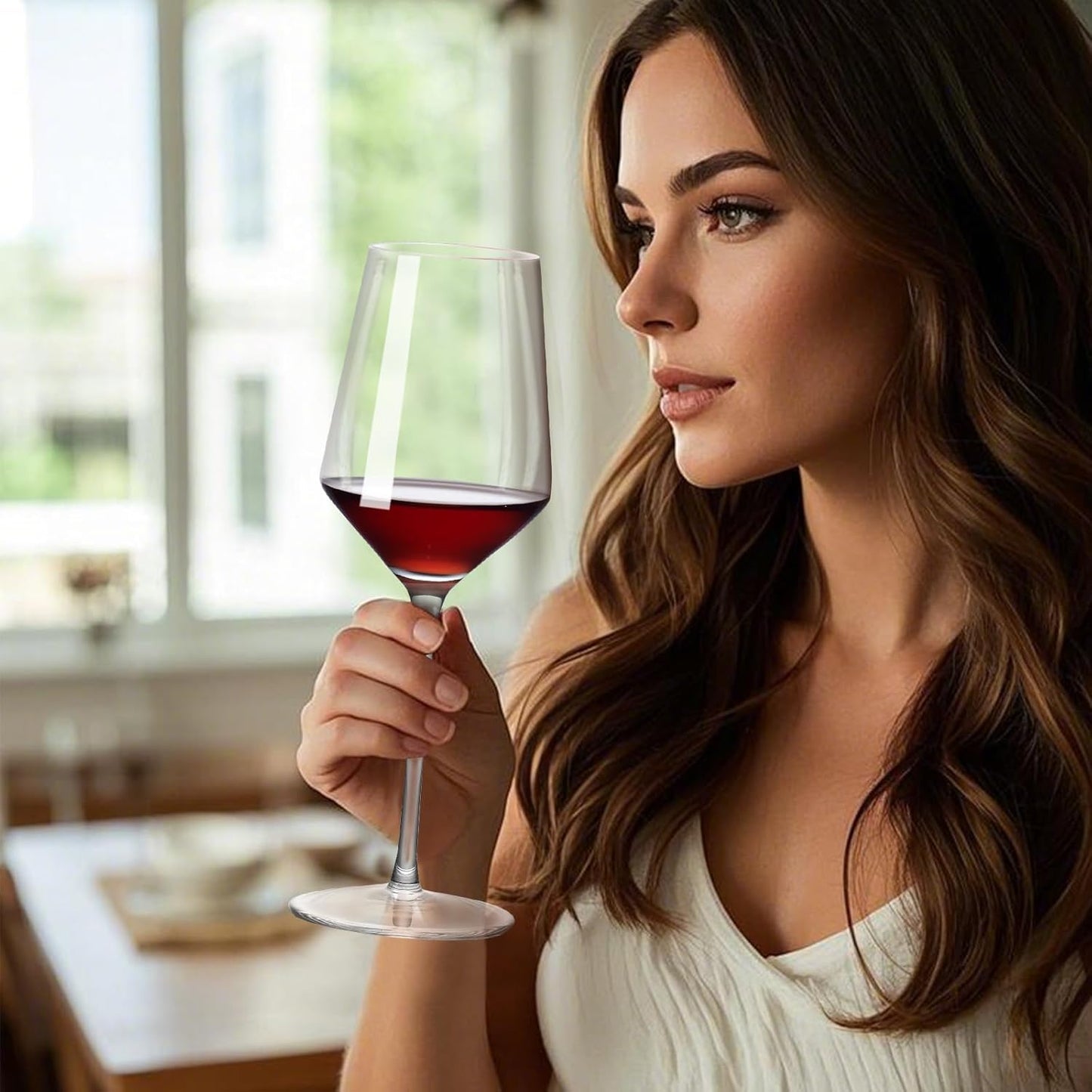 ACHEER Crystal Wine Glasses Set of 4 - Hand Blown Red Wine or White Wine Glass - 14Oz - Long Stem Wine Glasses – Gift for Wedding, Anniversary, Christmas