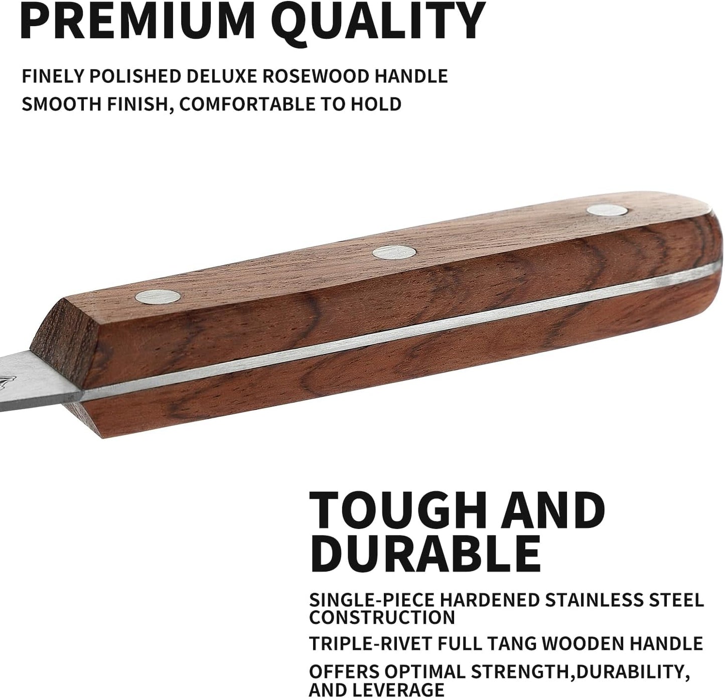 GRILLGEN 6-Piece Professional Griddle Accessories Kit for Griddle Cooking, Premium Rosewood Handles Spatulas Set with Scraper, Santoku Knife, Carving Fork, Storage Bag, Flat Top Grill Accessories