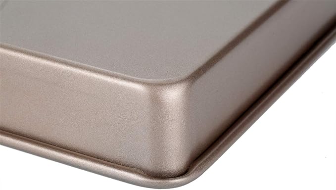 11 Inch Baking Sheets Pan Nonstick Set of 2, Walooza Cookie Sheet Replacement Toaster Oven Tray, Deep Size 2 inch Bakeware, Non Toxic & Heavy Duty & Easy Clean