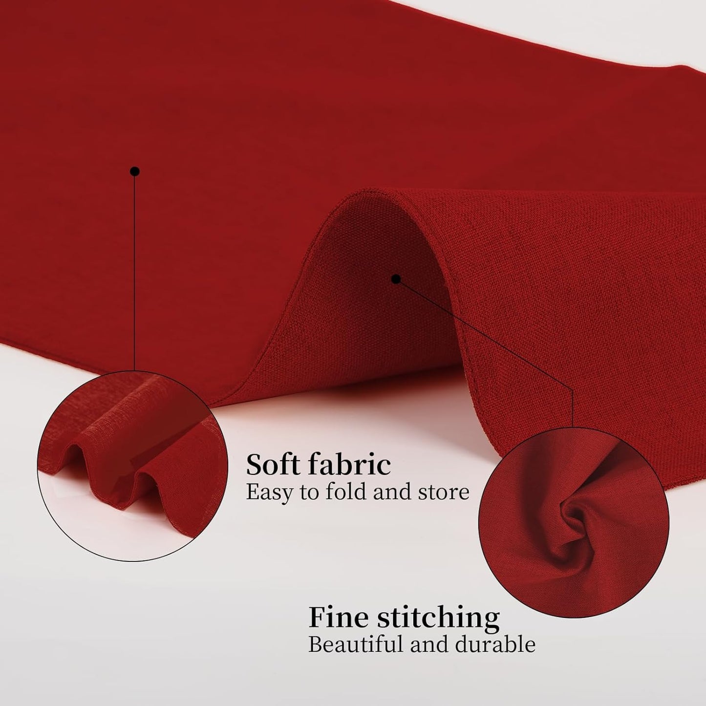 Placemats Set of 6 Linen Type Fabric Cloth Placemats, 19 x 13 Inch Double Layered Thick Wrinkle Free Heat Resistant Table Place, for Dining, Kitchen, Party (Burgundy, 48 * 33cm)