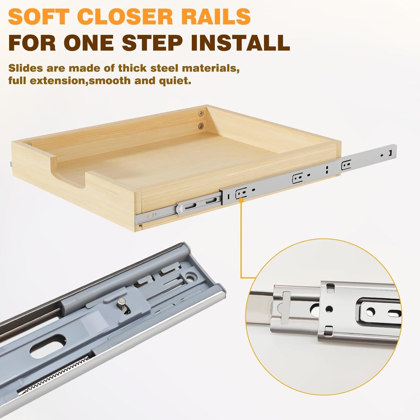 Pullout Cabinet Organizer, 17''W×21''D×3''H Slide Out Shelves for Kitchen Cabinets, Pull out Drawers for Kitchen Cabinets, Pantry, Bathroom, & Storage Organization